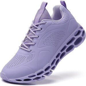 Women's Light Purple Walking Running Tennis Non Slip Athletic Sneakers Shoes
